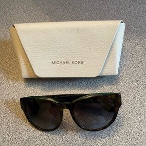 Micheal Kors Brown & Green Tortoise Bermuda Sunglasses & Case